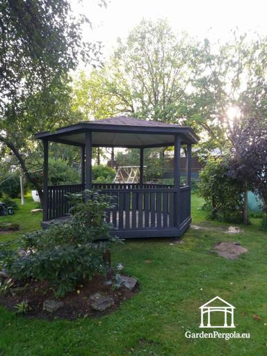 Gloriette hexagonale gris foncé