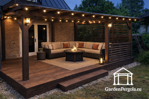 Extension durable de gloriette brun foncé 3x6m