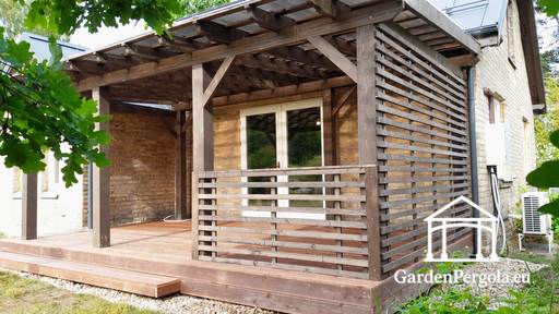 Extension durable de gloriette brun foncé 3x6m