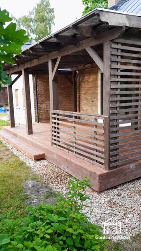 Extension durable de gloriette brun foncé 3x6m