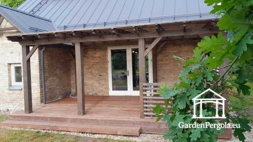 Extension durable de gloriette brun foncé 3x6m