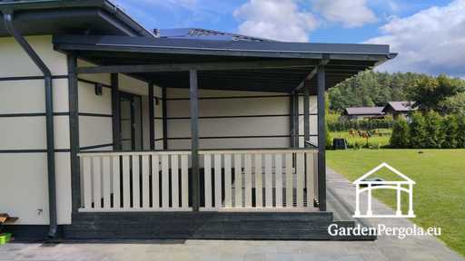 Gloriette Premium Gris Foncé avec Toit Métallique 4x6m