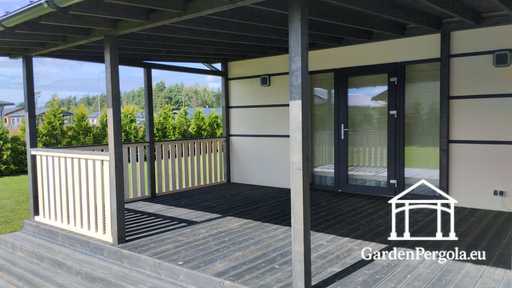 Gloriette Premium Gris Foncé avec Toit Métallique 4x6m