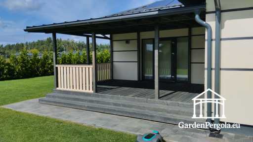 Gloriette Premium Gris Foncé avec Toit Métallique 4x6m