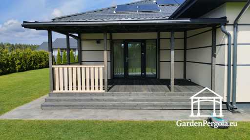Gloriette Premium Gris Foncé avec Toit Métallique 4x6m