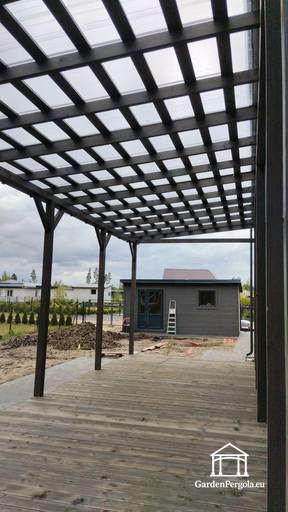 Auvent attaché à la maison 3x10m en polycarbonate