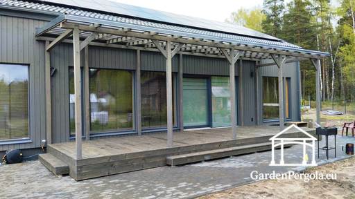 Auvent attaché à la maison 3x10m en polycarbonate - garden gazebo pergola