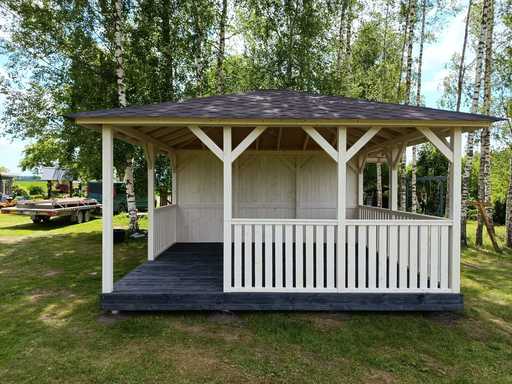 Tonnelle de jardin blanche 4x4,5 m confortable - garden gazebo pergola