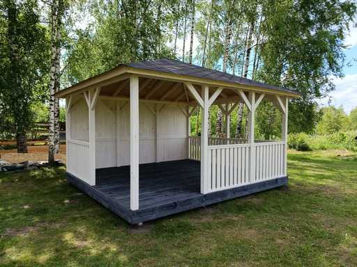 Tonnelle de jardin blanche 4x4,5 m confortable
