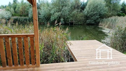 Gazebo en bois 3x4 m avec une terrasse spacieuse de 4x4 m