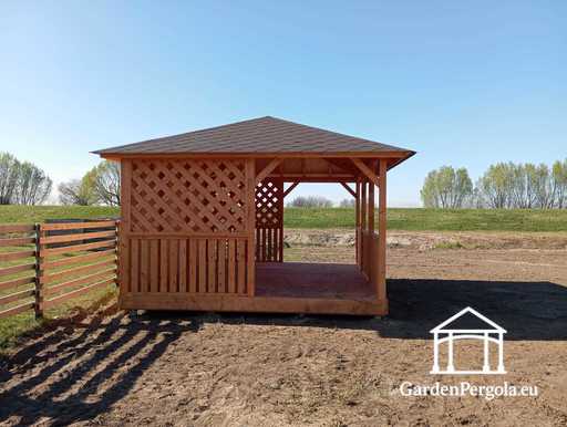 Gazebo de jardin en bois 3x4 m