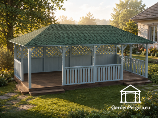 Gazebo de jardin en bois 4x8 m - garden gazebo pergola