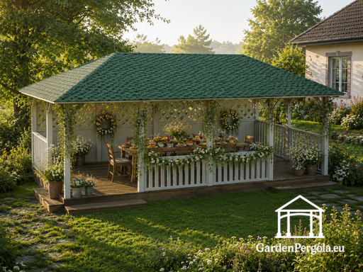 Gazebo de jardin en bois 4x8 m
