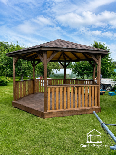 Pavillon de Jardin en Bois à Six Côtés avec Toit en Bardeaux — Confortable, Pratique et Naturellement Élégant - garden gazebo pergola