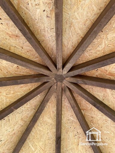 Pavillon de Jardin en Bois à Six Côtés avec Toit en Bardeaux — Confortable, Pratique et Naturellement Élégant