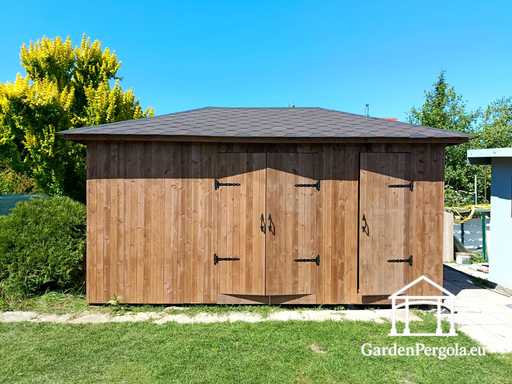 Abri de Jardin en Bois Sur Mesure 3x5,5 m — Abri de Rangement Spacieux avec Portes Doubles Larges - garden gazebo pergola
