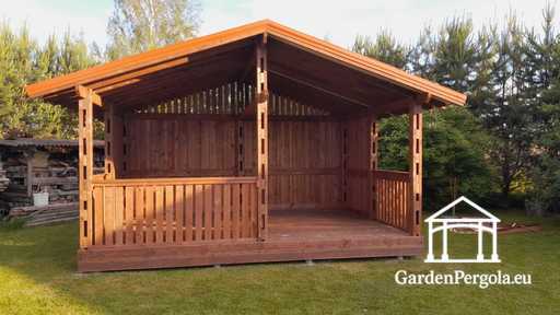 Gazebo de Jardin en Bois Marron 4x6 m - garden gazebo pergola