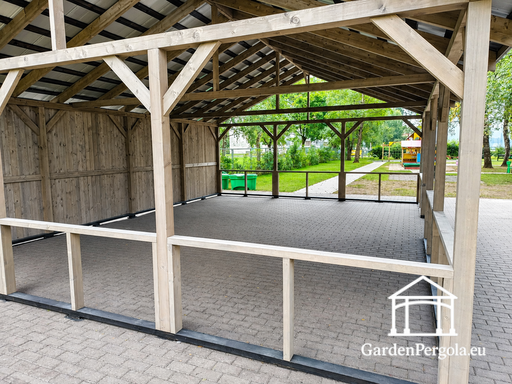 Tonnelle en bois naturel 6x8 m sans plancher
