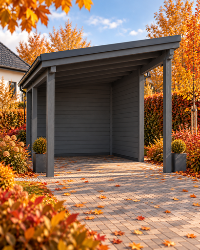 Carport en bois 4 × 4,5 m avec toit monopente - garden gazebo pergola