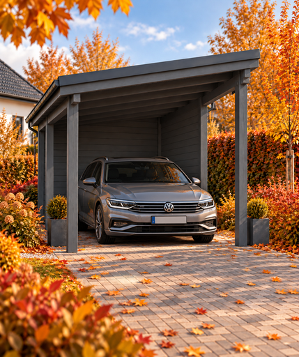 Carport en bois 4 × 4,5 m avec toit monopente
